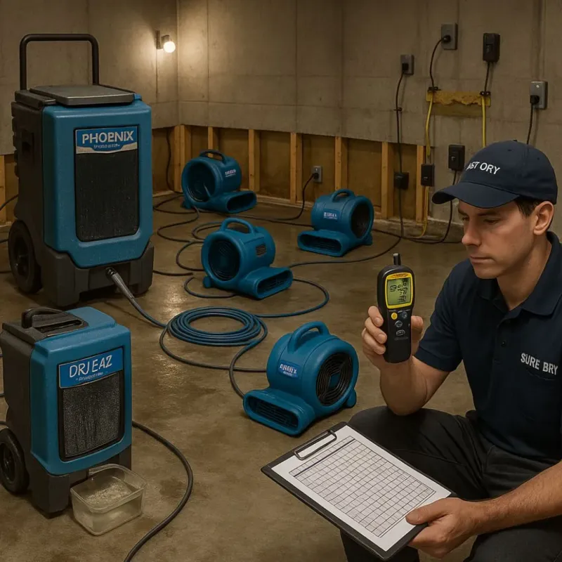 Structural Drying and Dehumidification process in Shannon Hills, AR